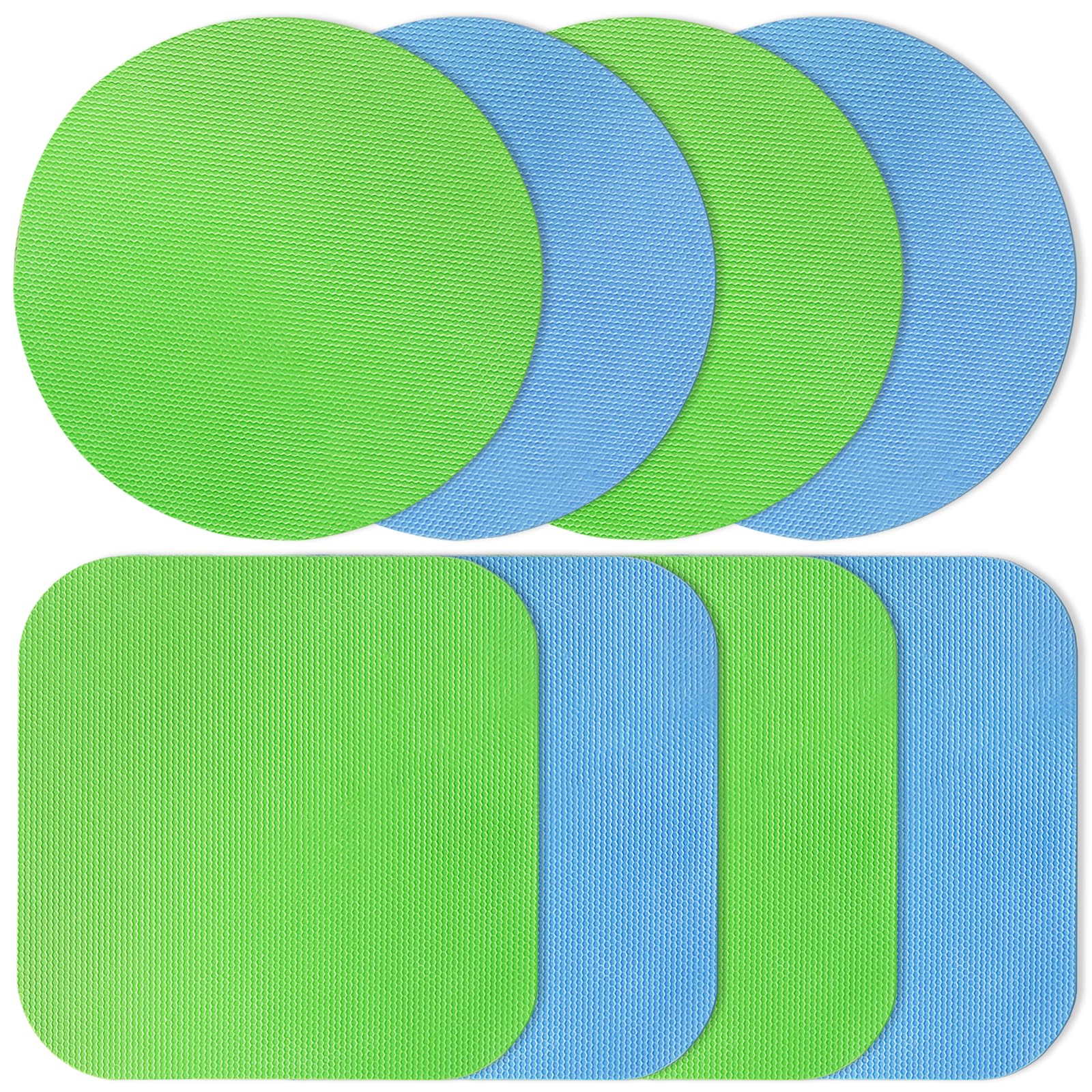 Dessous de verre de cuisine bleu clair et vert pour une table stable et colorée