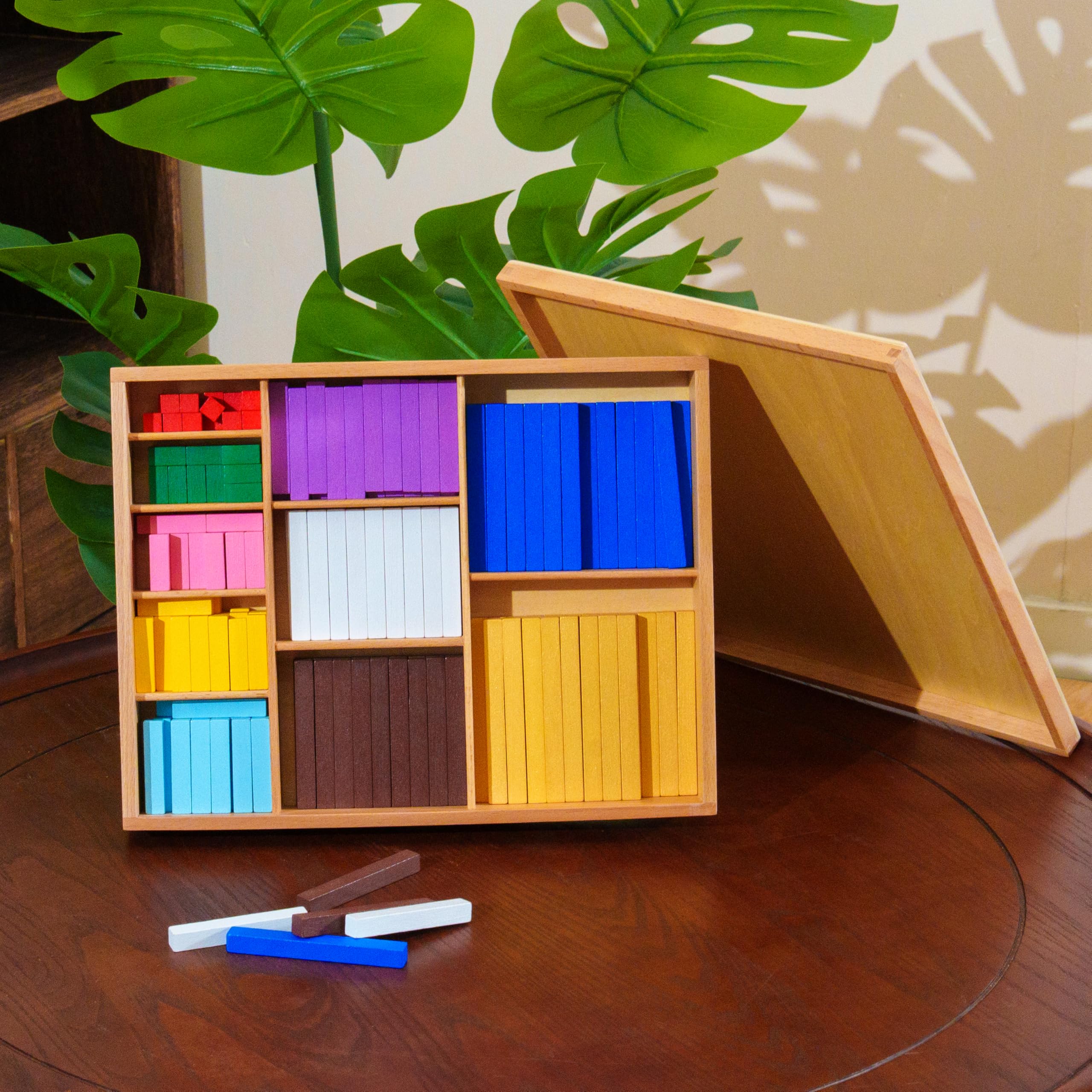 Montessori materiali matematici – Giocattolo educativo in legno per numeri e calcoli, scuola materna e elementare, scuola domestica e aule a partire dai 3 anni (barre di misurazione