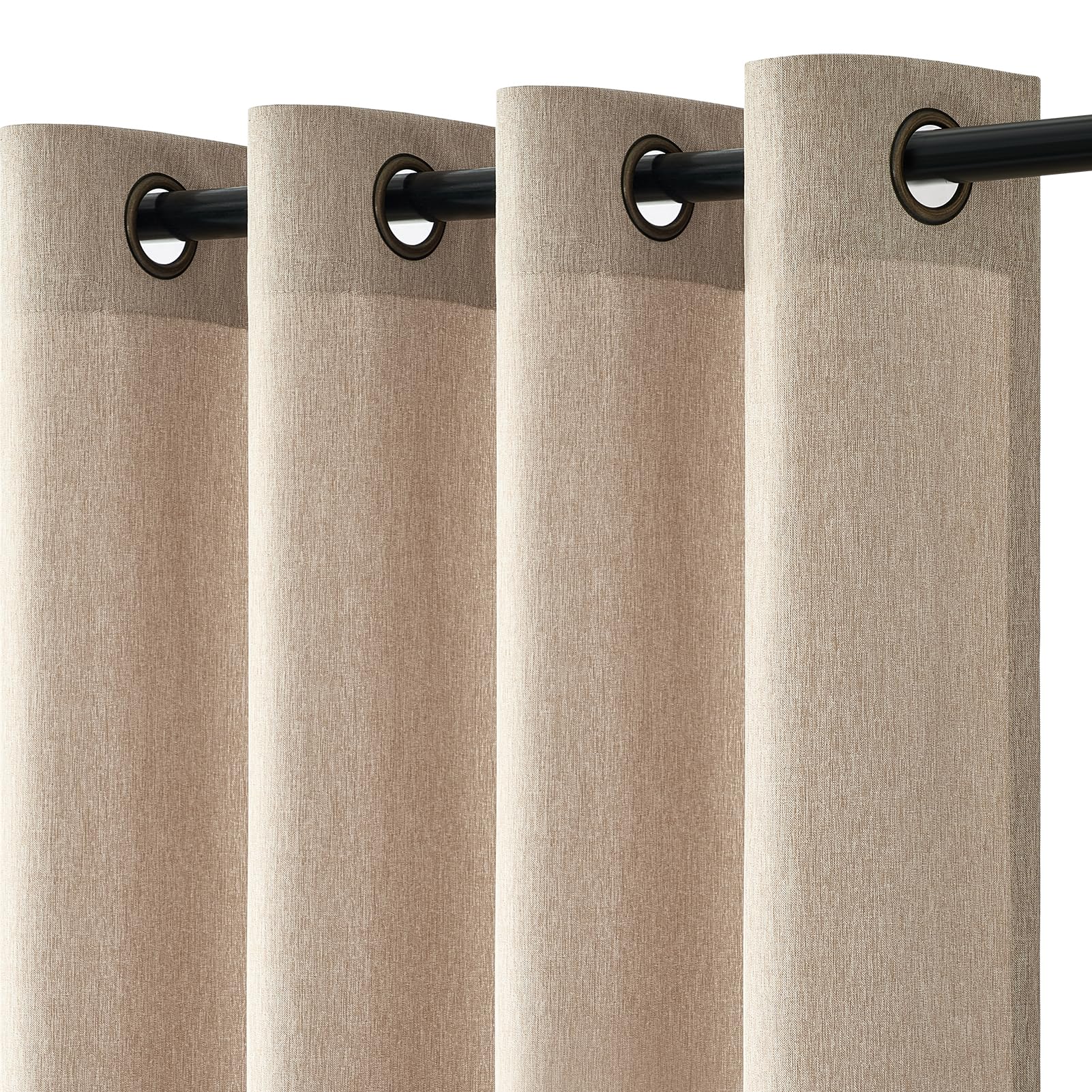 Topfinel Vorhänge Leinenoptik Wohnzimmer Gardinen mit Ösen Halbtransparent Licht Filtern Voile Vorhänge Modern Vorhang 140x225cm für Schlafzimmer Balkontür Kinderzimmer 2er Set