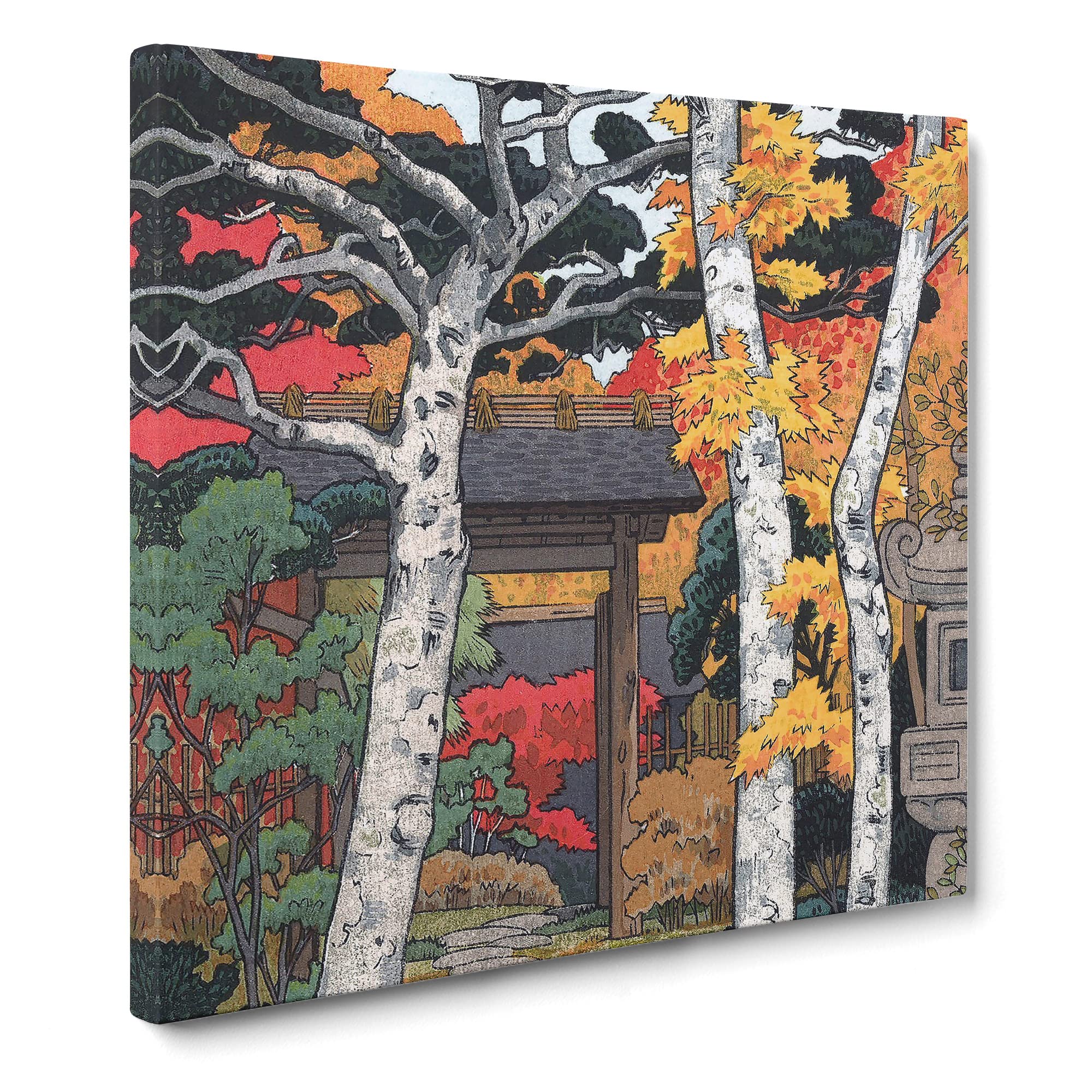 Through the Woodland by Toshi Yoshida Canvas Print, Mixed, 35L x 35W cm