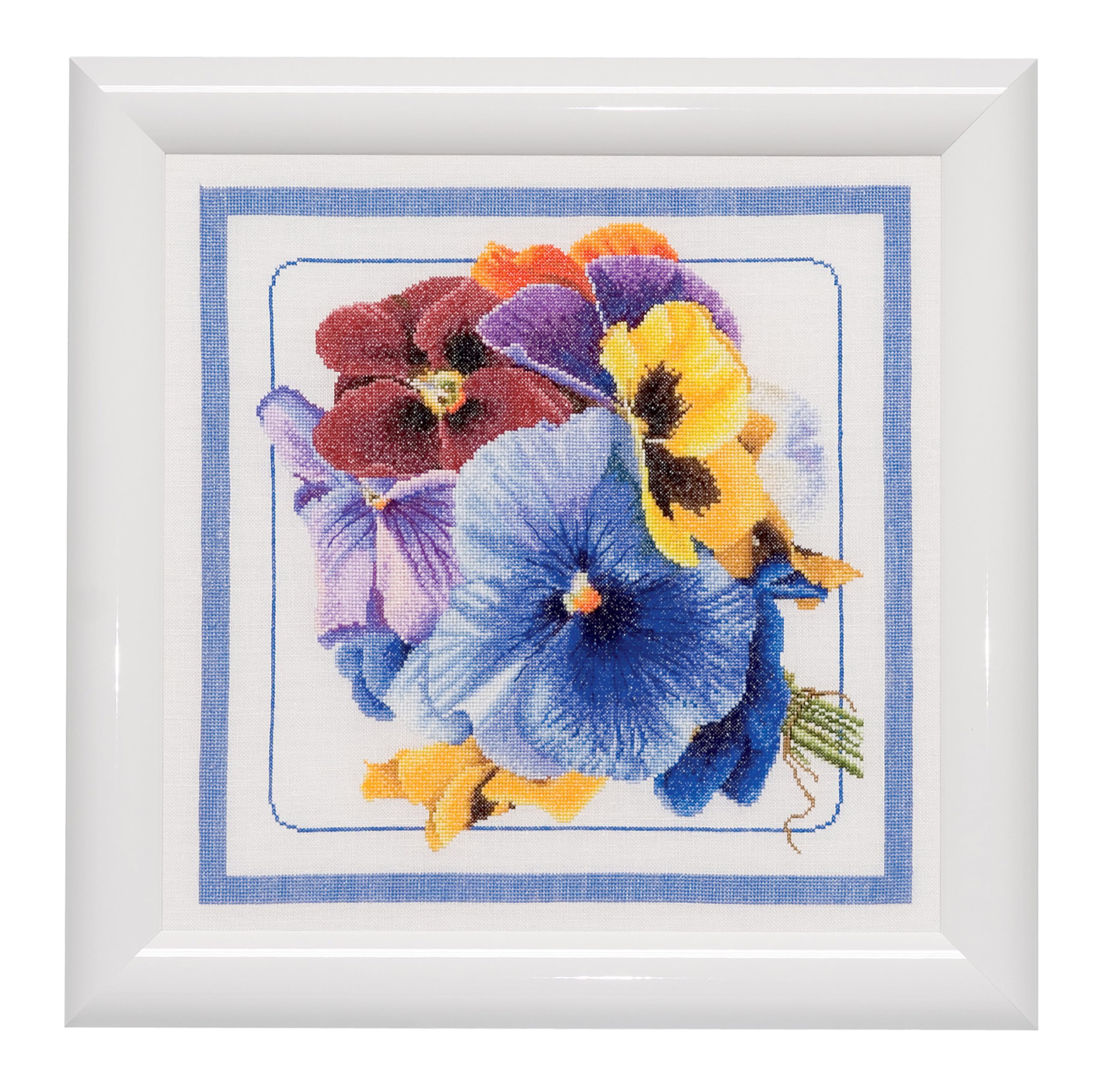 Thea Gouverneur bratki na lnianym hafcie krzyżykowym zestaw - 13,5 x 13,5 cala 36 szt., 34 x 34 cm
