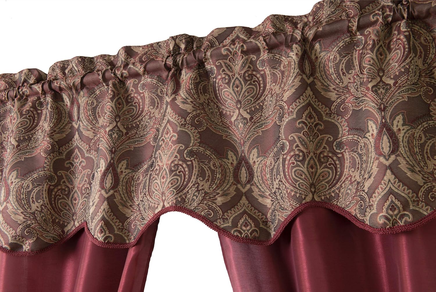 GoodGram Unique 5 Piece Window Curtain Set Assorted Colors (Brick)