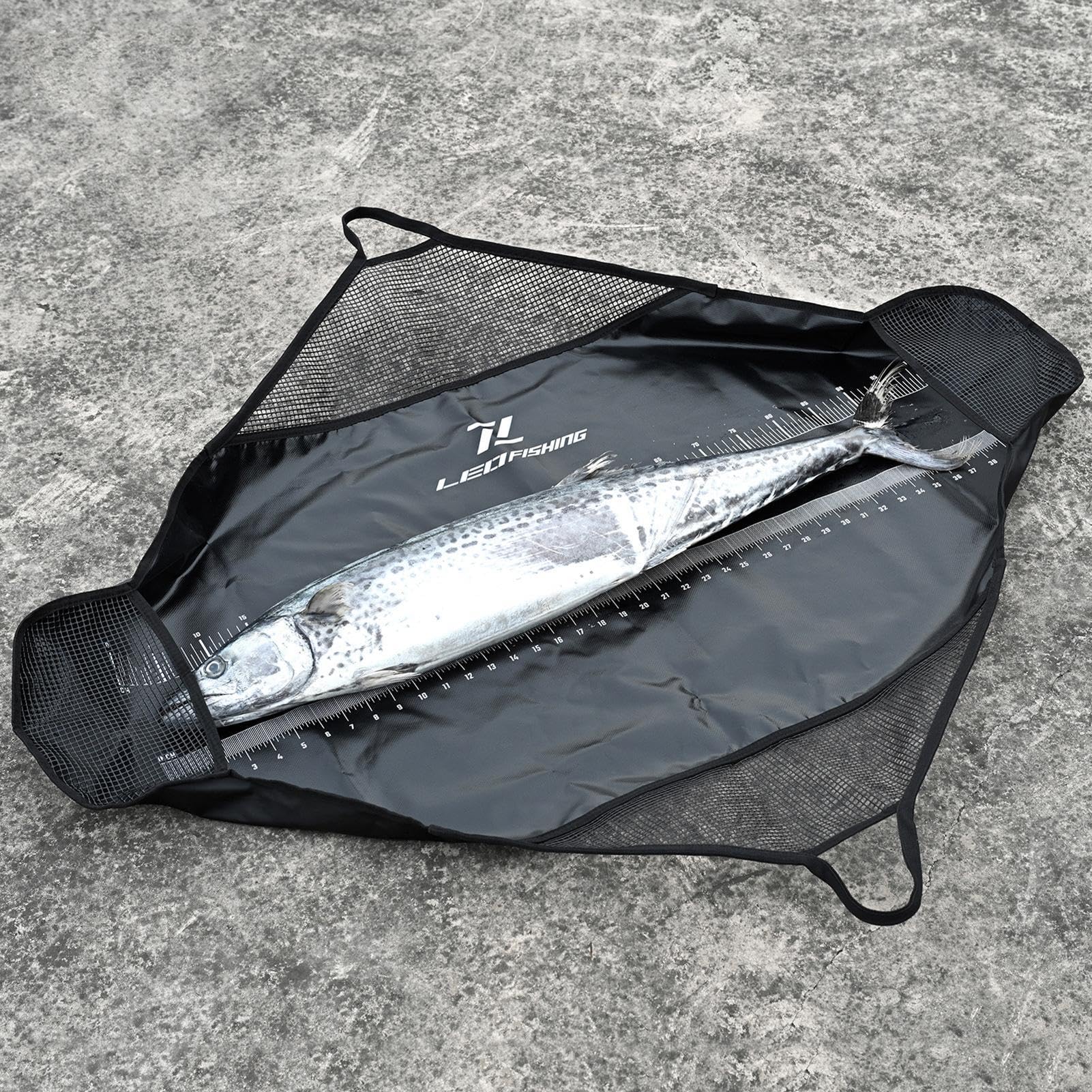 Sac de Pêche Portable pour Kayak - Peser et Protéger le Poisson - Écharpe de Pesée avec Poignée pour Gros Bar, Carpe