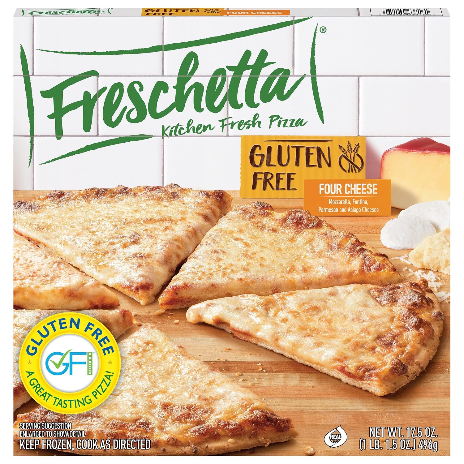 Freschetta Gluten Free Frozen Pizza, Four Cheese Medley, 17.5 oz