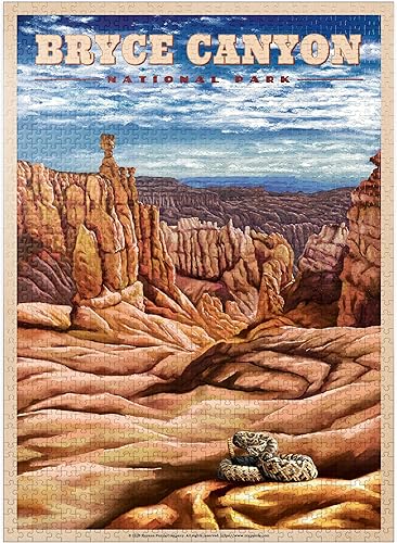 MyPuzzle Bryce Canyon National Park - Pilares de piedra, póster de viaje vintage, rompecabezas premium de 1000 piezas para adultos