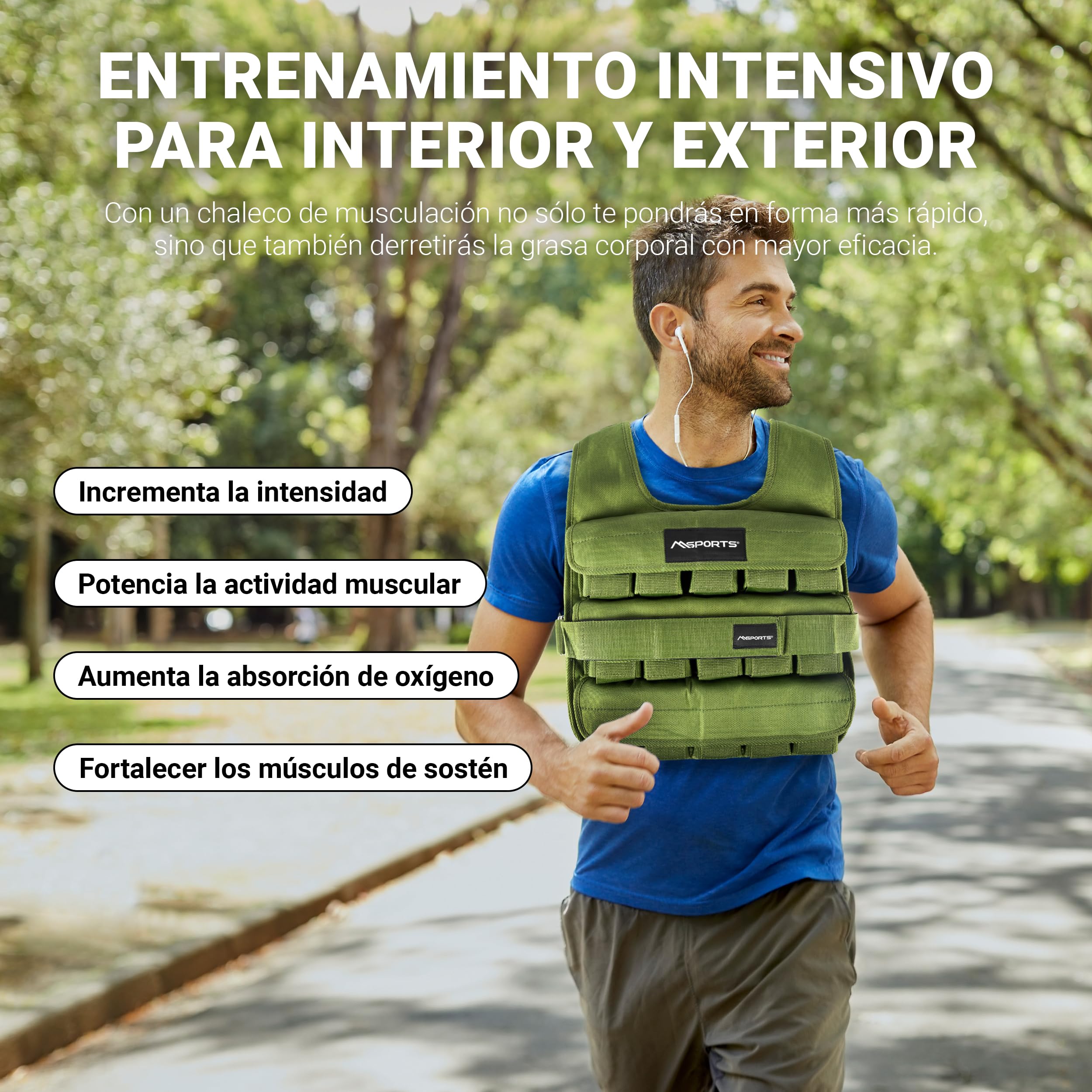 MSPORTS Chaleco con peso de alta calidad para mujeres y hombres, ajustable de 11 a 65 libras, chaleco para correr, chaleco de peso para caminar, chaleco de entrenamiento de estilo táctico para