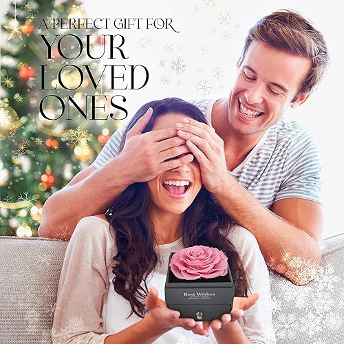 Miniatura 3 de GLAMOUR BOUTIQUE Rosa real preservada en una caja de regalo con juego de regalo de flores encantadas, regalos para ella, regalo para mamá, hija,