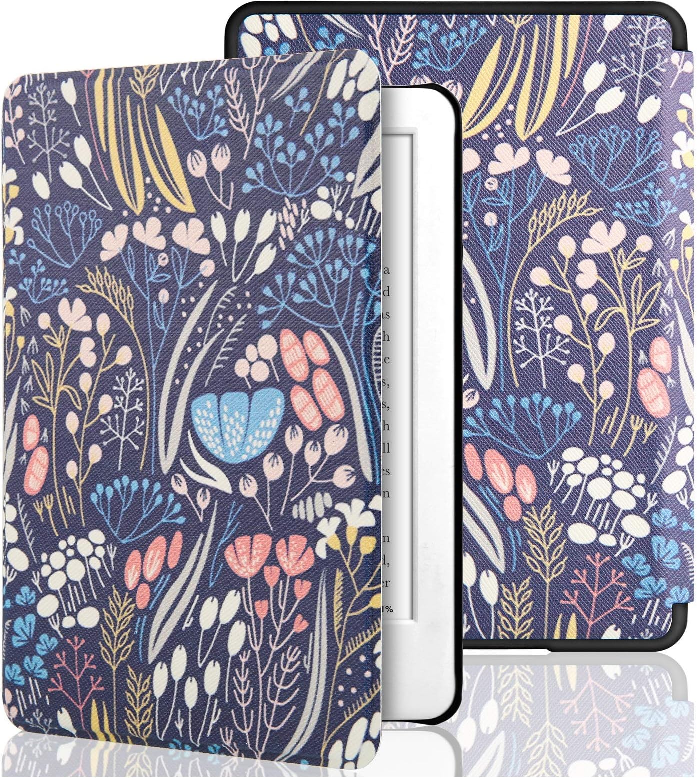 SwooK Classic Printed Magnetic Flip Cover Case for All New Kindle 10th Generation 2019 Release Model: J9G29R Flip Case Smart Folio Cover Case (Not for 10th Gen 2018 Kindle) (Sheaves), Multi