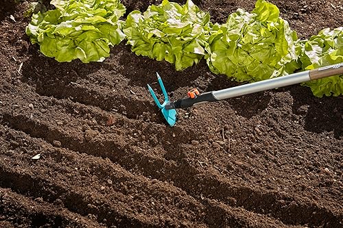 Miniatura 2 de Gardena combisystem Azada de jardín Azada con hoja en forma de corazón, 2 púas, 2.8 in de ancho de trabajo, acero fabricado con revestimiento