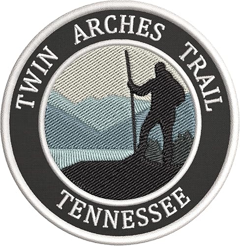 Miniatura 1 de Sendero de arcos gemelos, Tennessee Mountain Hiker Parche bordado de alta calidad para planchar o coser, insignia decorativa, emblema de vacaciones,