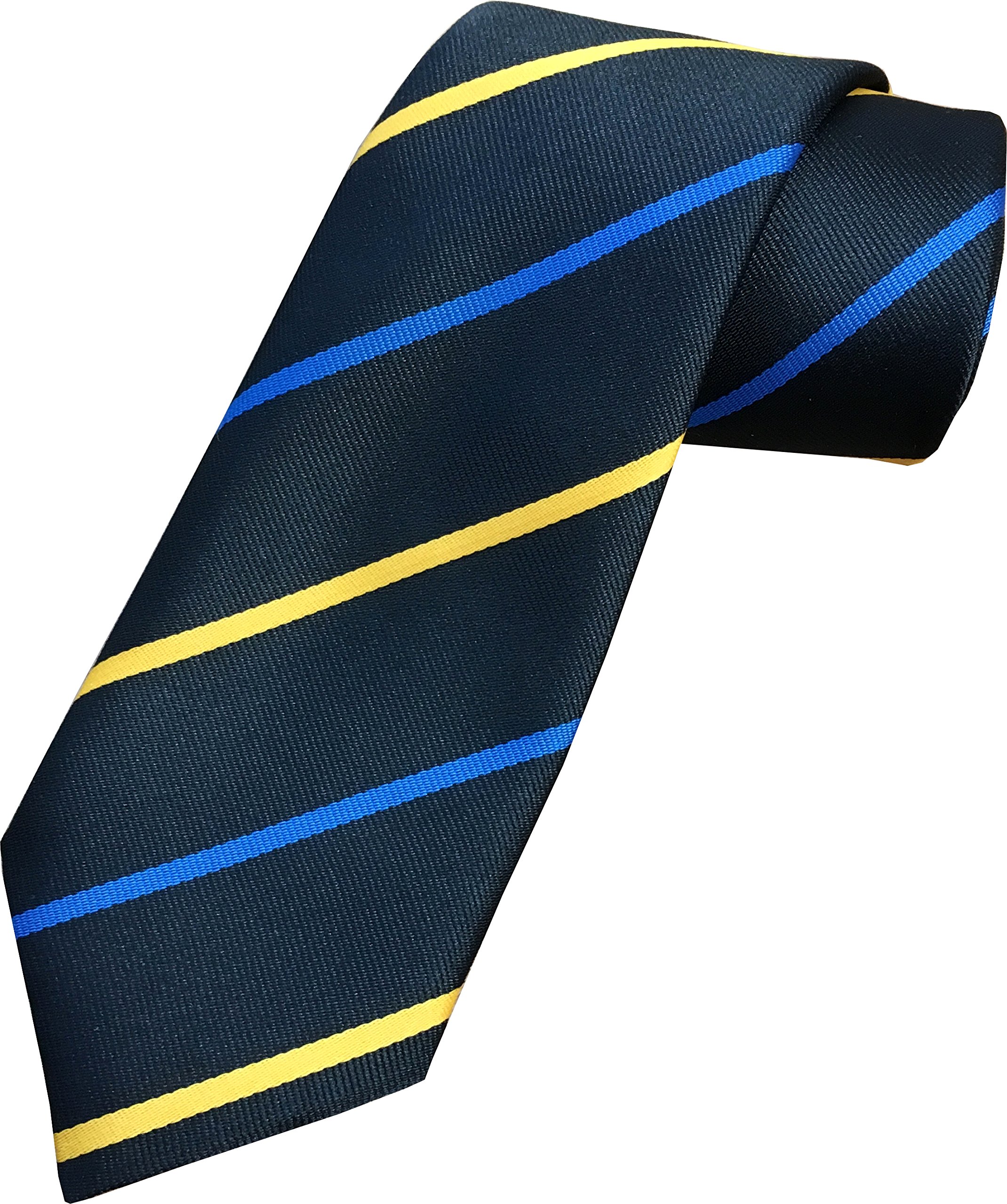 Men's Black with Blue & Yellow Stripe Tie