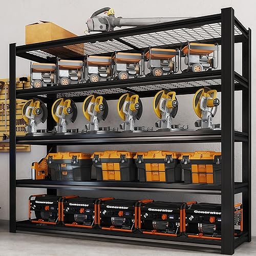 Miniatura 2 de Estantería de metal resistente de 62 pulgadas de ancho x 24 pulgadas de profundidad x 84 pulgadas de alto, estantes de almacenamiento de 3500