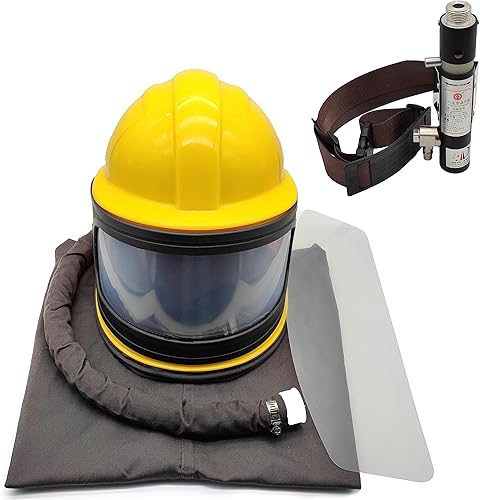 Miniatura 9 de Sandblaster Casco de alimentación de aire seguro Casco de explosión de arena protector de hombro Blast protector de capucha de chorro de arena