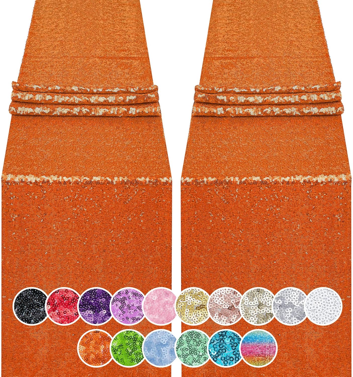 6PCS 12x72 Inch Sequin Table Runner Silver Glitter Table Runner for Party, Wedding, Bridal Baby Shower, Event Decorations（6PCS, 12x72 Inch, Silver）