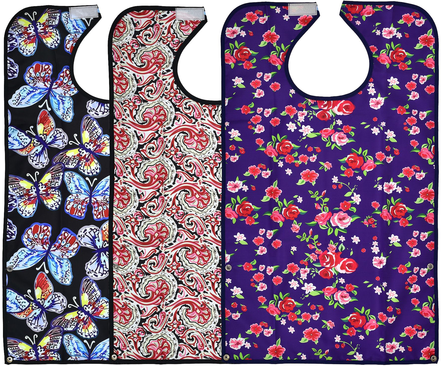 Celley Adult Bibs for Women and Elderly, Reusable and Washable with Crumb Cather Pouch