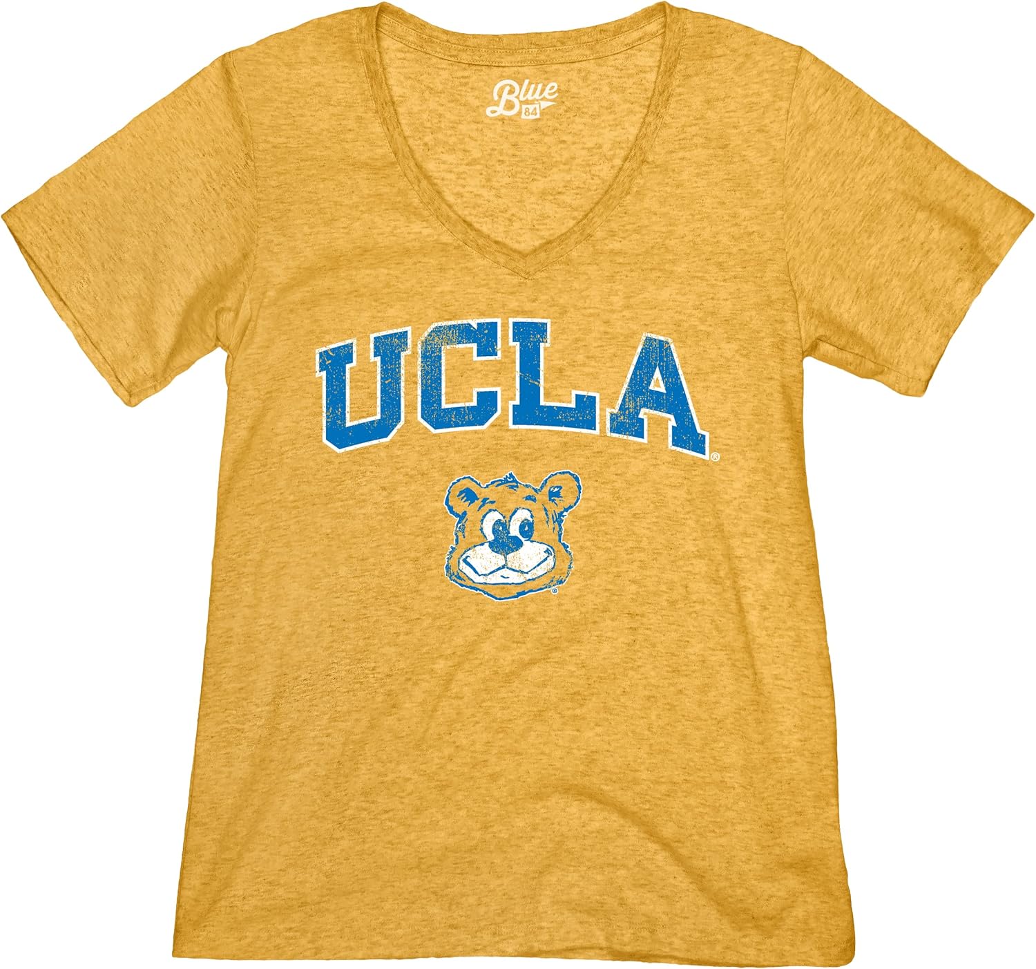 Blue 84 NCAA Womens Tri-Blend T-Shirt Vintage Arch Over Secondary Color