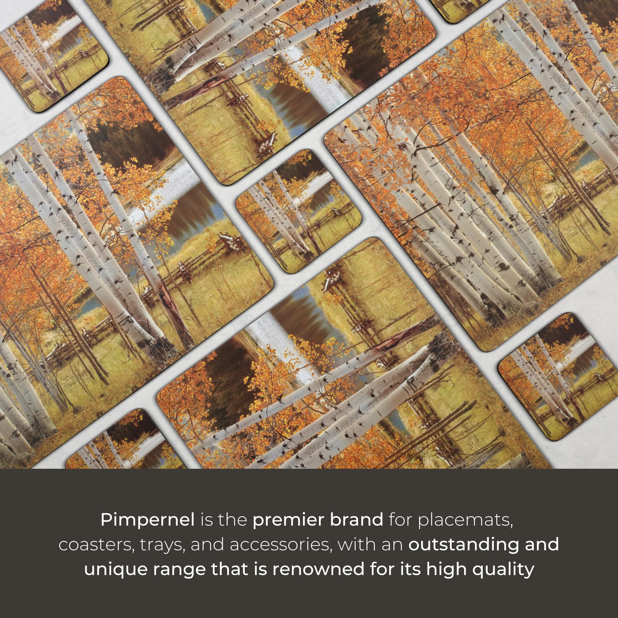 Pimpernel コルク　プレースマット 4枚セット Amazon｜Pimpernel Birch Beauty プレースマット - 4枚セット 長方形