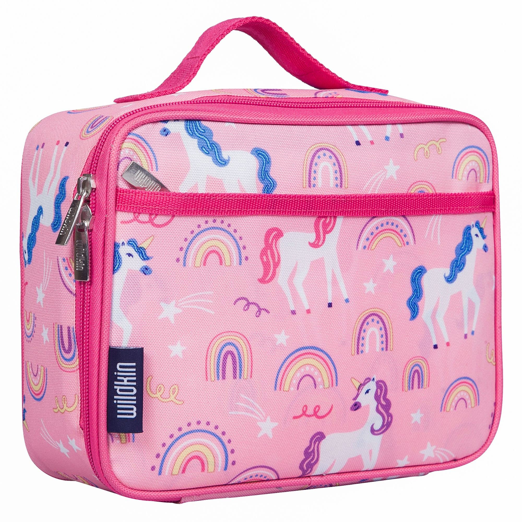 WildkinKids Insulated Lunch Box Bag for Boys & Girls, Reusable Kids Lunch Box is Perfect for Elementary, Ideal for Snack Bento Bags (Rainbow Unicorn)