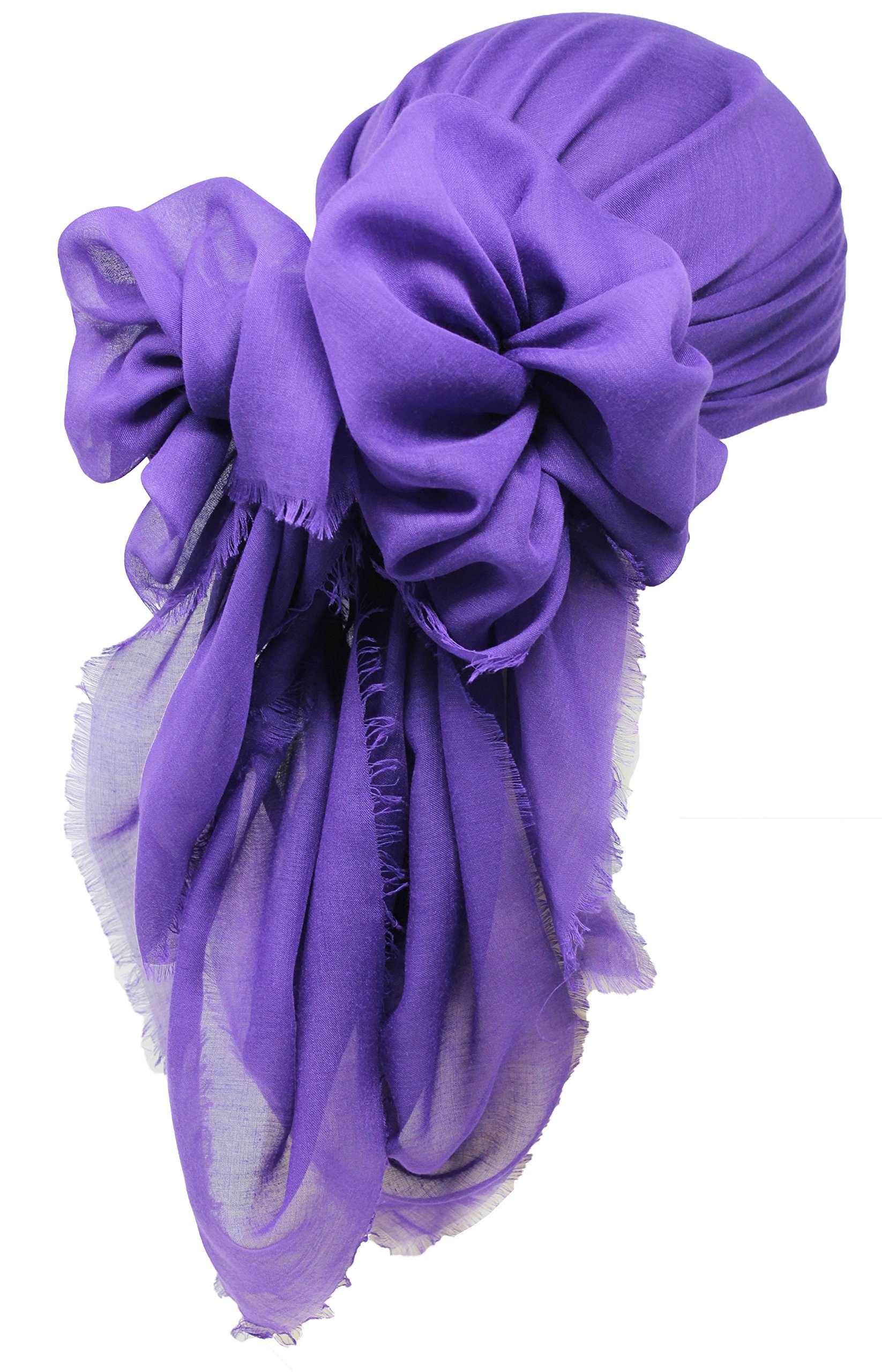 Deresina Headwear Women's Seasonal Purple Seasonal Ultra Soft Square Head Scarf For Full Head Cover, Breathable Cotton Chemo Headwrap (Purple)