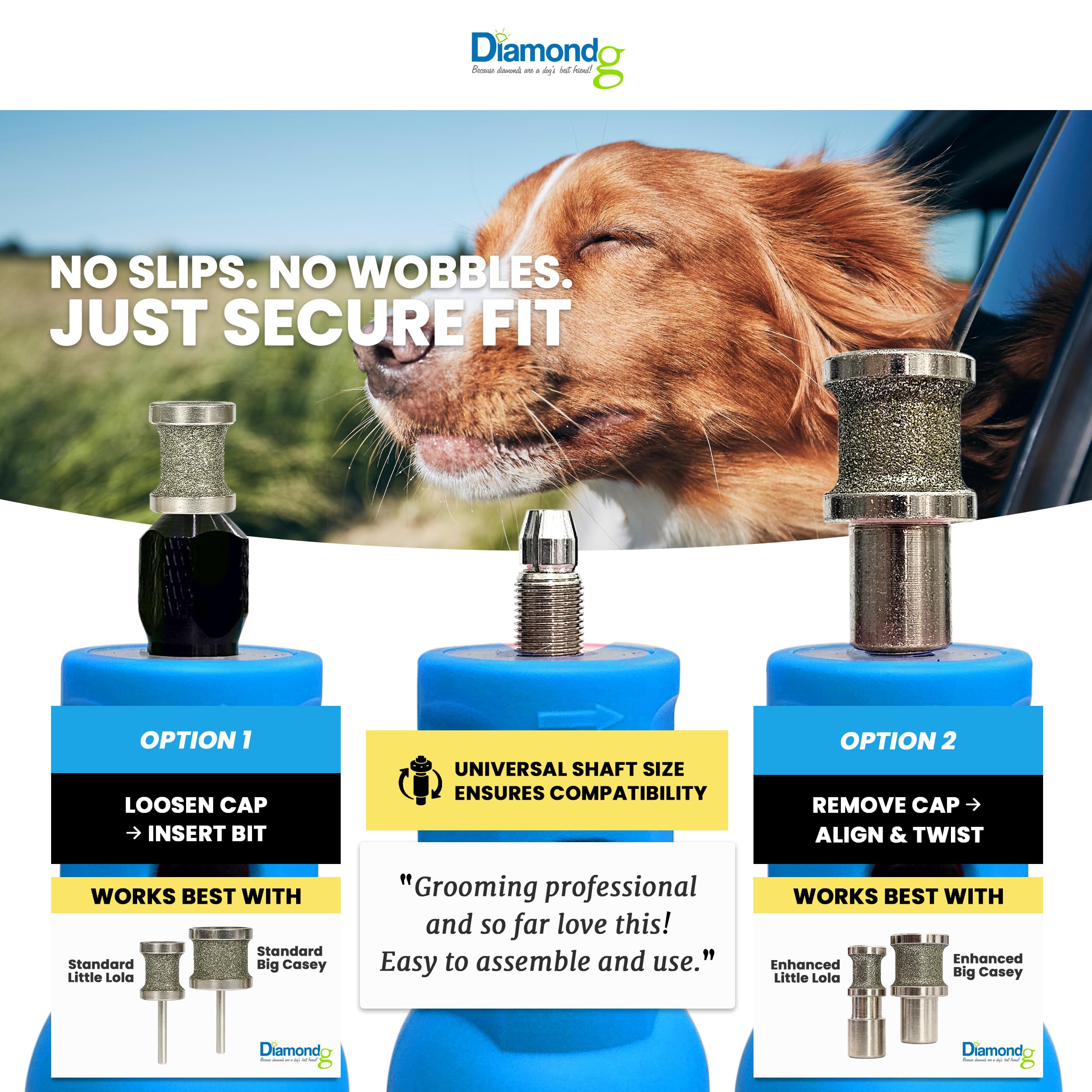 Diamondg Cordless Dog Nail Grinder with Quiet Sound & LED Tip for Large & Small Dogs, 4hrs. Runtime - Electric Dog Nail Trimmer, Heavy Duty Rotary Tool Alternative to Toenail Clippers & Filers - image 8