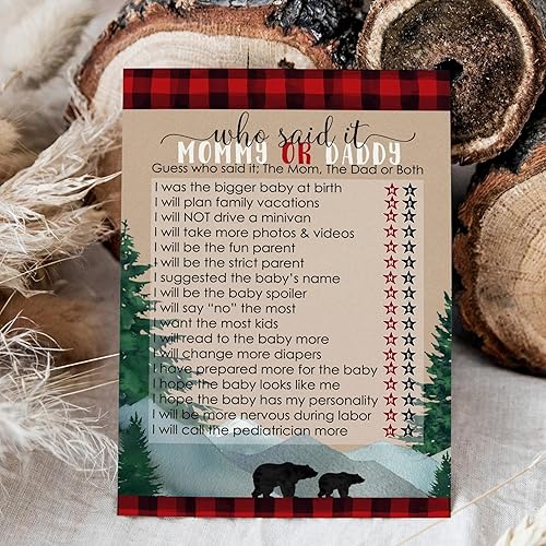 Miniatura 3 de Juegos de Baby Shower para niños de Mama Bear - 25 tarjetas de juego de Adivina quién mamá o papá - Actividades divertidas de adivinanzas con