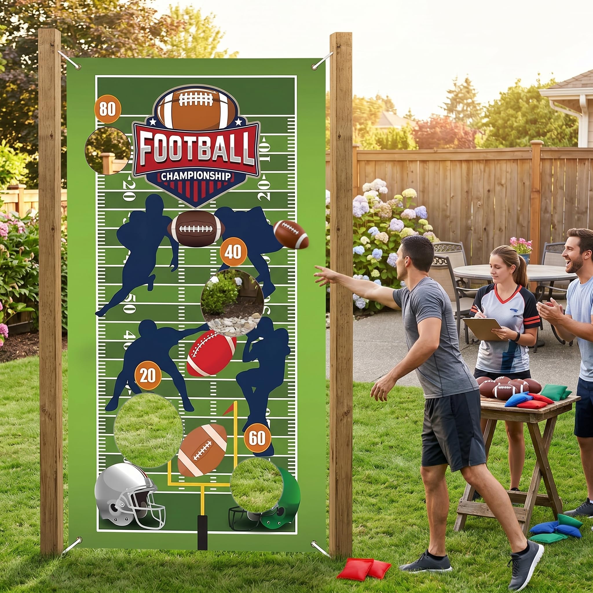 Banderín Decorativo Fútbol Americano 135x75cm Multicolor 1 Unidad