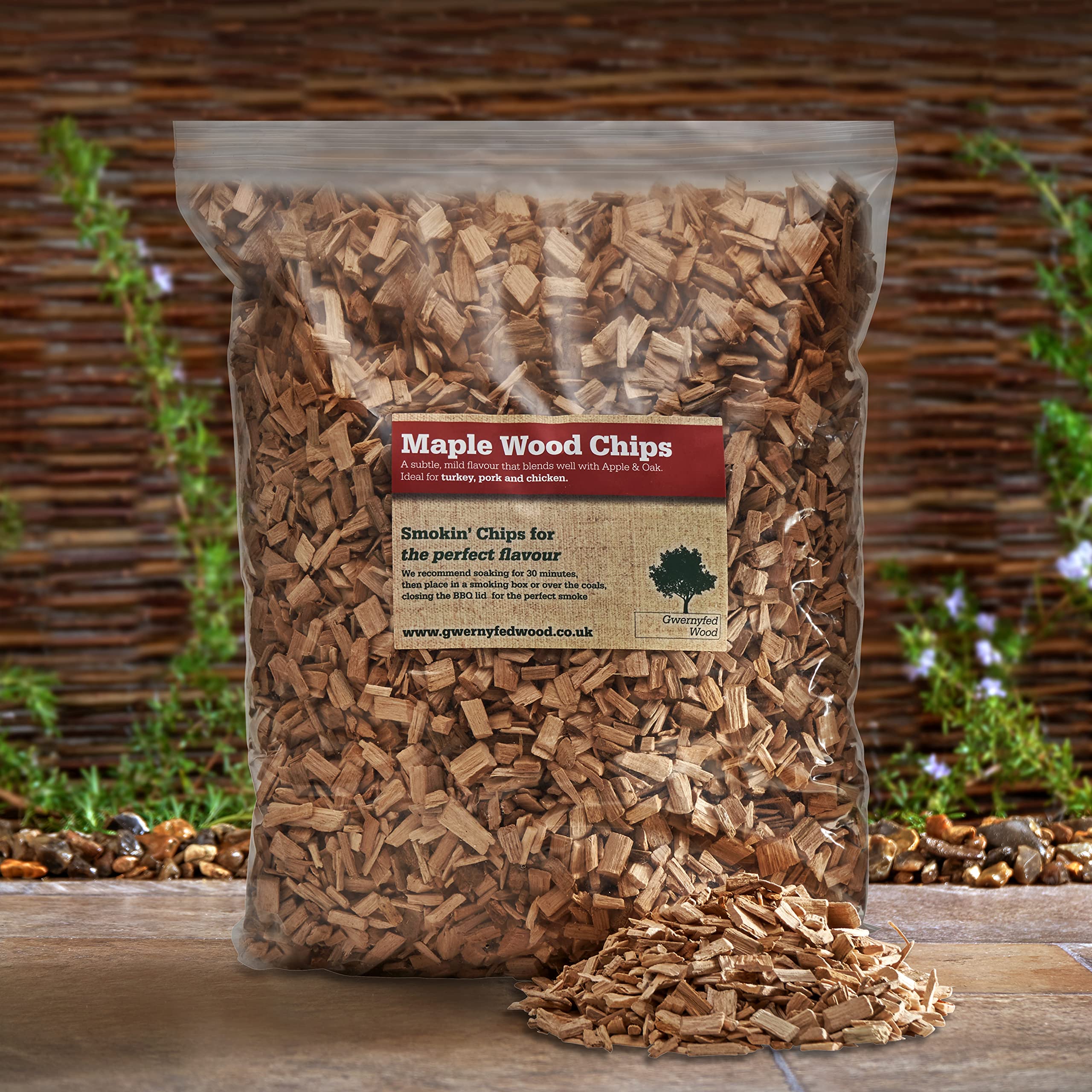 Smoking/Smoker Wood Chips Jumbo 4.5 Litre Bag – (24 Great Flavours 100% Natural Nothing Added) Smoking Food in a Smoker/BBQ - Many from our own Woodland (Maple)
