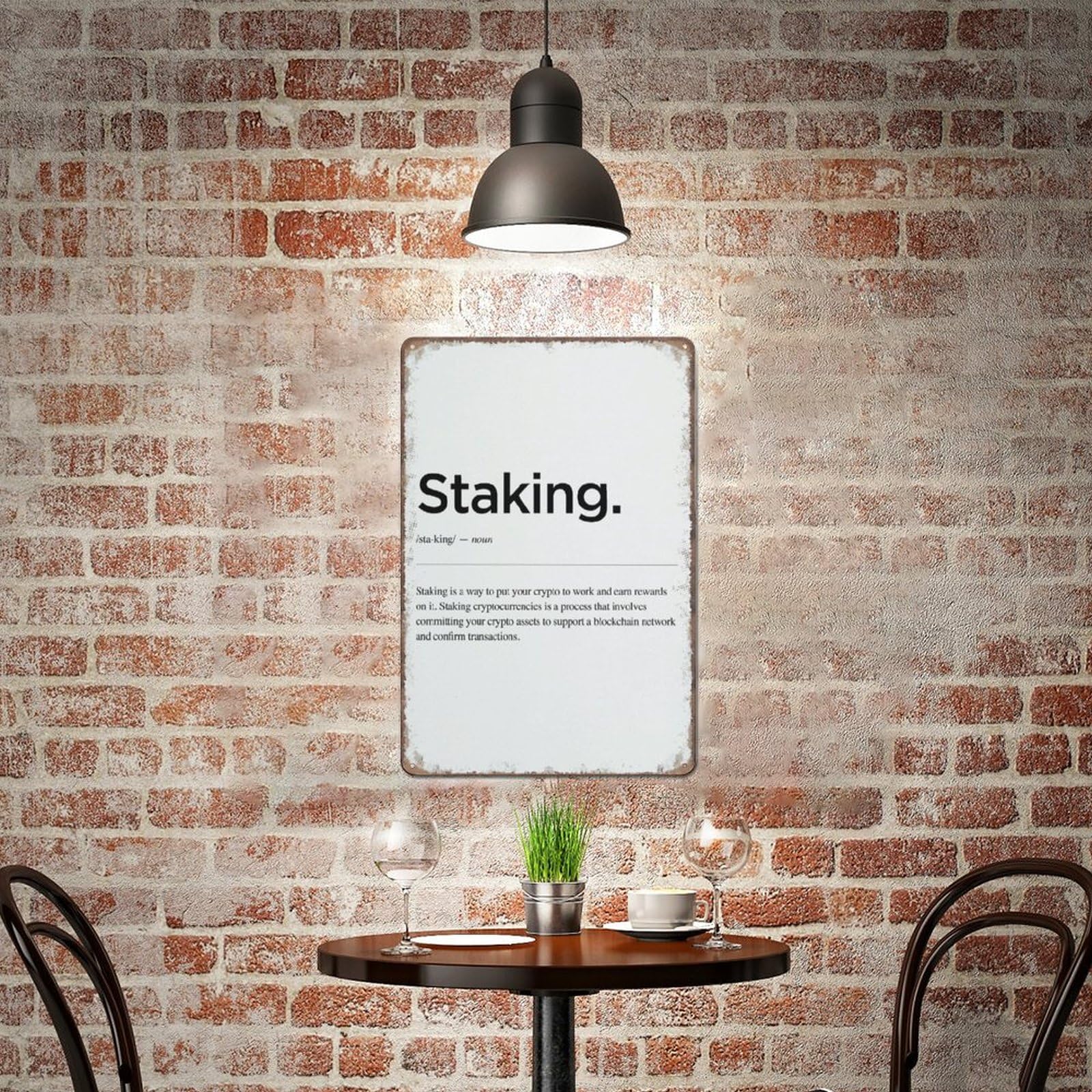 Amazon.com : Aikeory Staking Definition,Cryptocurrency Print,Staking  poster, Crypto Gifts Ideas, Wall Decor,Crypto Wall art, Retro Metal Poster  Wall Art Kitchen Garden Farm Home Decoration, 12X16inch : Home & Kitchen