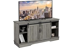 Yaheetech Farmhouse Grey Entertainment Center for TVs up to 65"