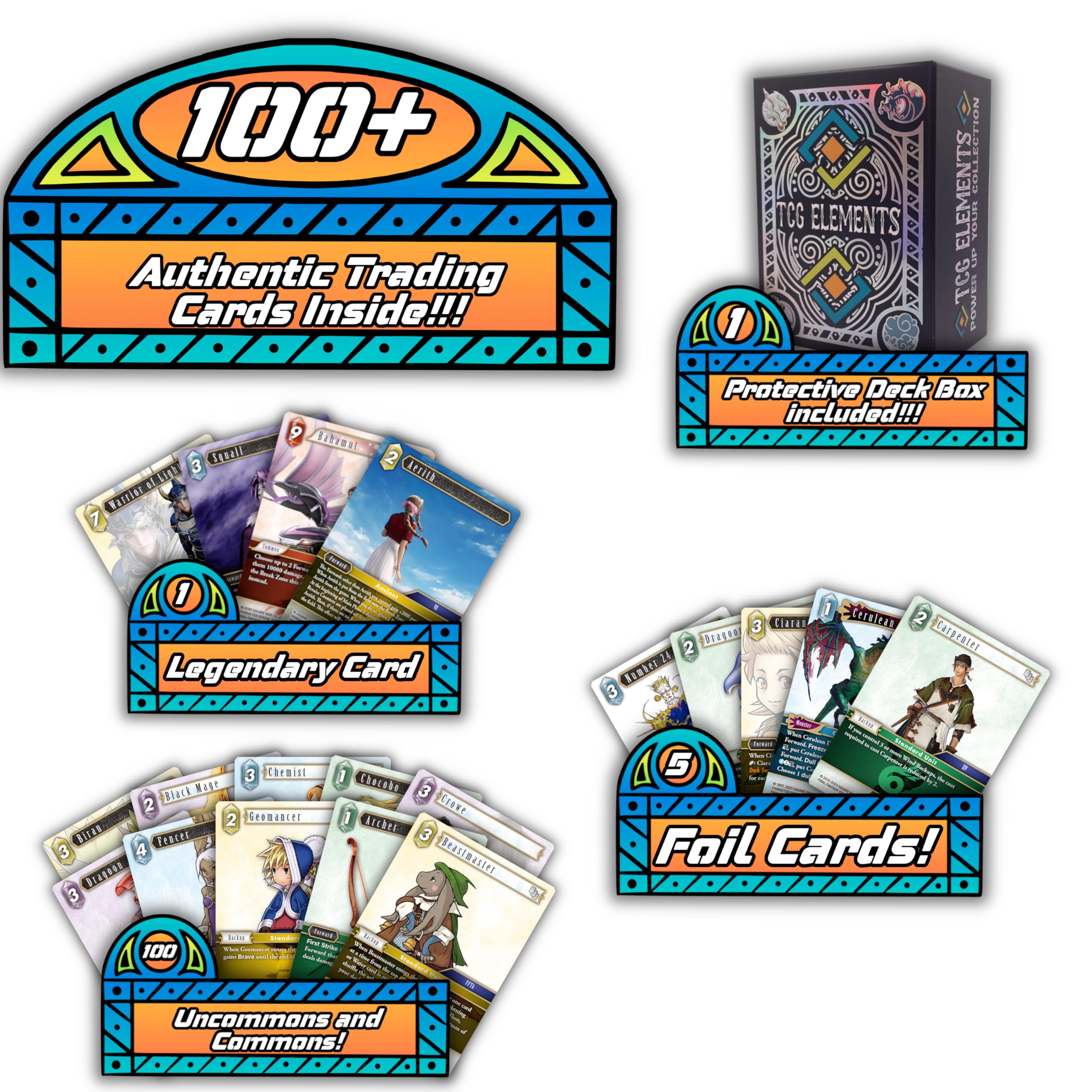 Amazon.com: Final Fantasy TCG Elements 100+ Card Bundle, 100