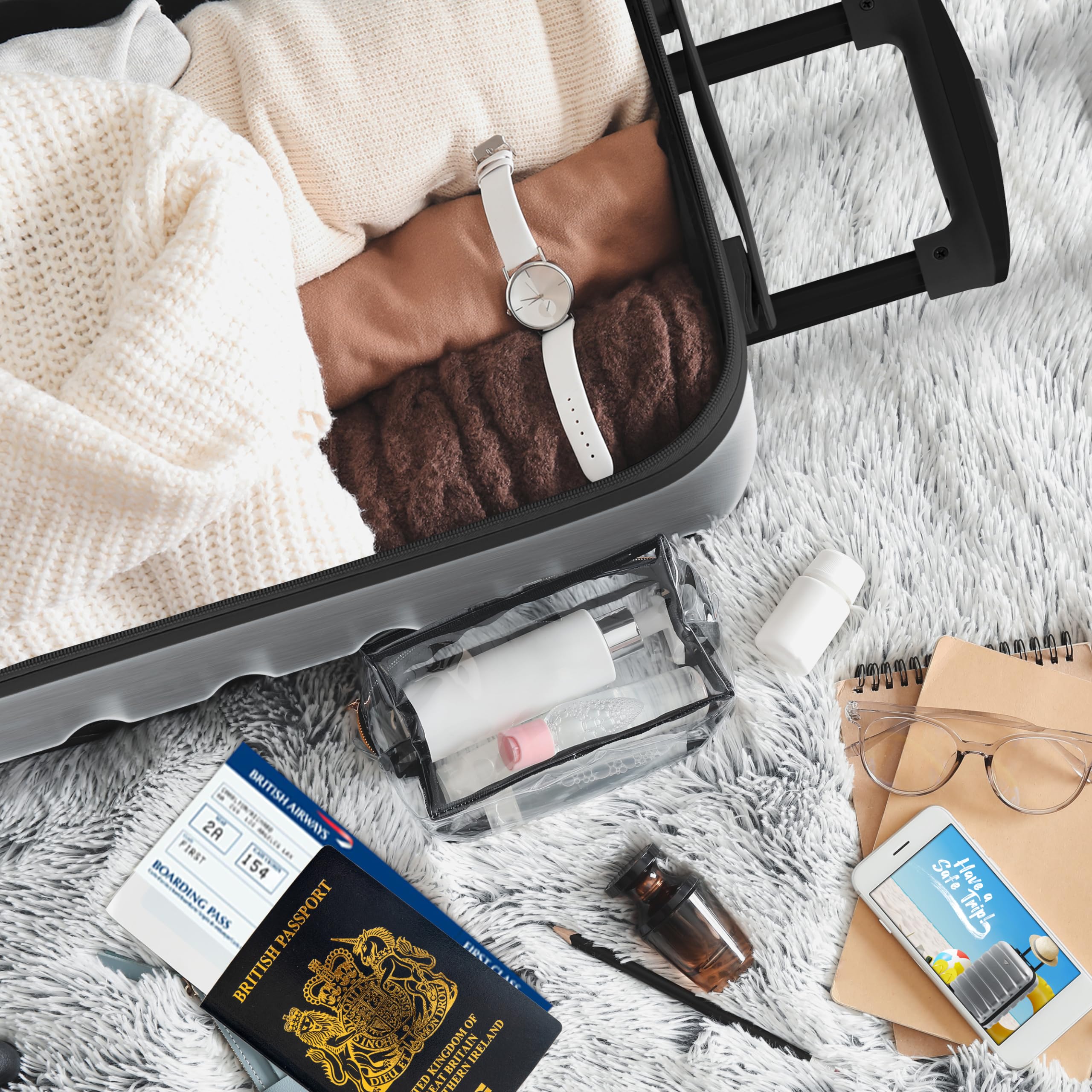 Flight Knight Lightweight 4 Wheel ABS Hard Case Extra Large Suitcase Approved for Over 100 Airlines Including easyJet, British Airways, Ryanair, Jet2, Emirates & Many More - Check-in Large Size 29"