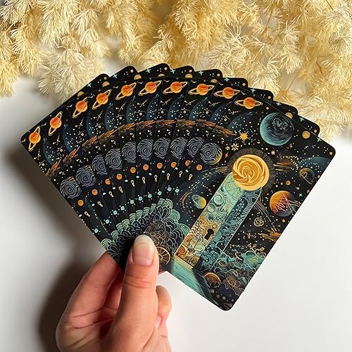 Miniatura 7 de Seeds of Stardust Oracle Deck, Cartas cósmicas de Oráculo para la intuición, 80 cartas del tarot para orientación divina y mensajes superiores del yo