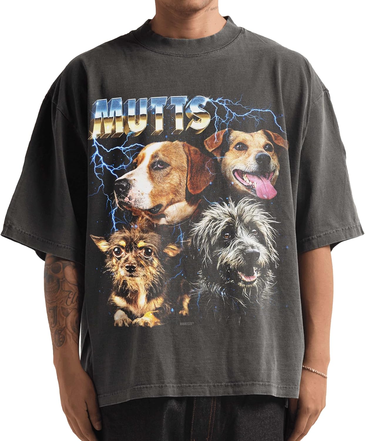 Heavy Metal Dogs – Heavyweight, Washed & Oversized Shaka-Wear Drop Shoulder Tshirt for Men & Women - Image 3