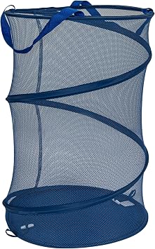 Household Essentials Pop-Up Mesh Laundry Hamper, Blue