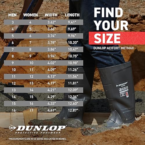 Miniatura 2 de DUNLOP Calzado de protección para hombre, Mz2le02, Acifort Metmax, botas de PVC industrial y de construcción, cómodo, 100% impermeable