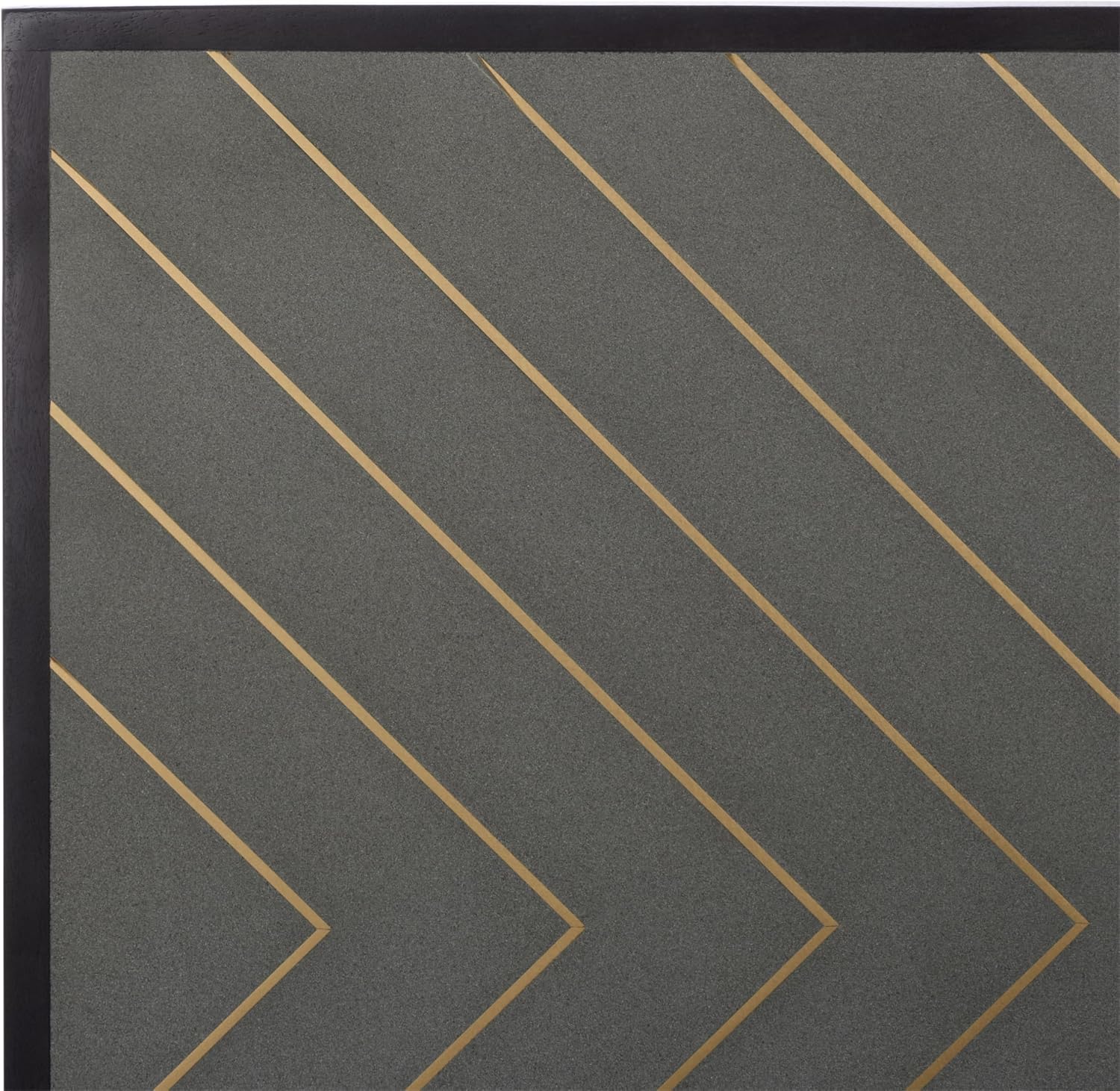 SAFAVIEH Couture Collection - Leni Black & Brass King Bed with Gold Inlay Cement Headboard, Modern Design, No Box Spring Needed (SFV5714B-K)