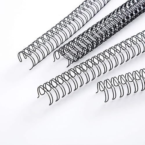 Miniatura 2 de BNC - Anillos de encuadernación de alambre de doble bucle, tamaño carta 21, 21 agujeros, color negro, paquete de 50 (1 pulgada)