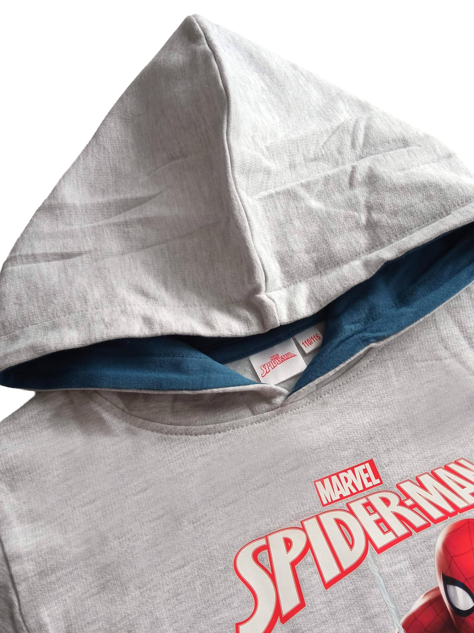 Marvel Spiderman bluza z kapturem dla chłopców – dziecięca bluza z kapturem, szara