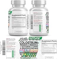 Vista 8 de Clean Nutraceuticals Colostrum Supplement Capsules Probiotics Pills Prebiotics, L-Glutamine, Digestive Enzymes, Folate, Fiber, ACV, Turmeric, Apple