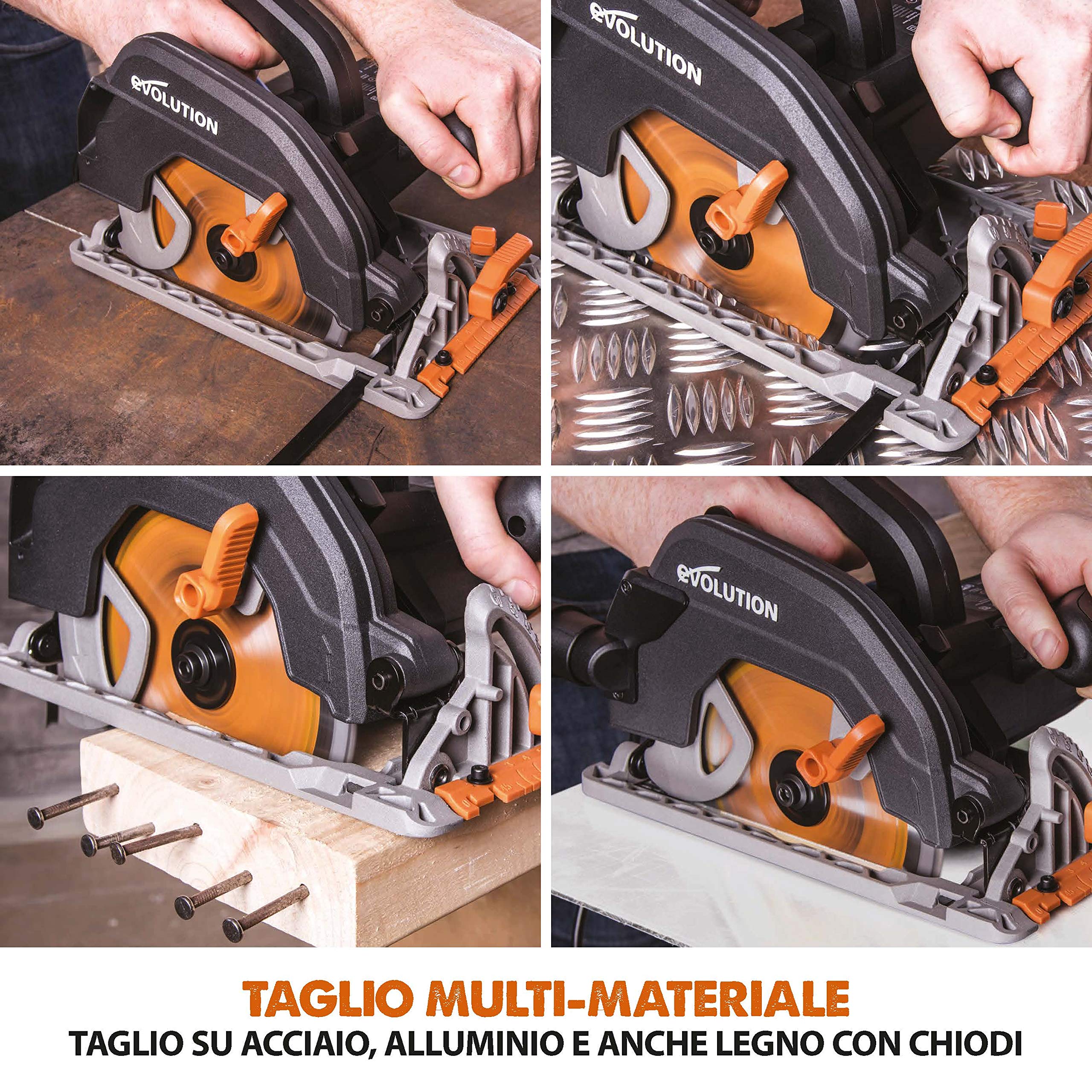 Evolution Power Tools - R185CCS sega circolare multi-materiale 185 mm, 230 V