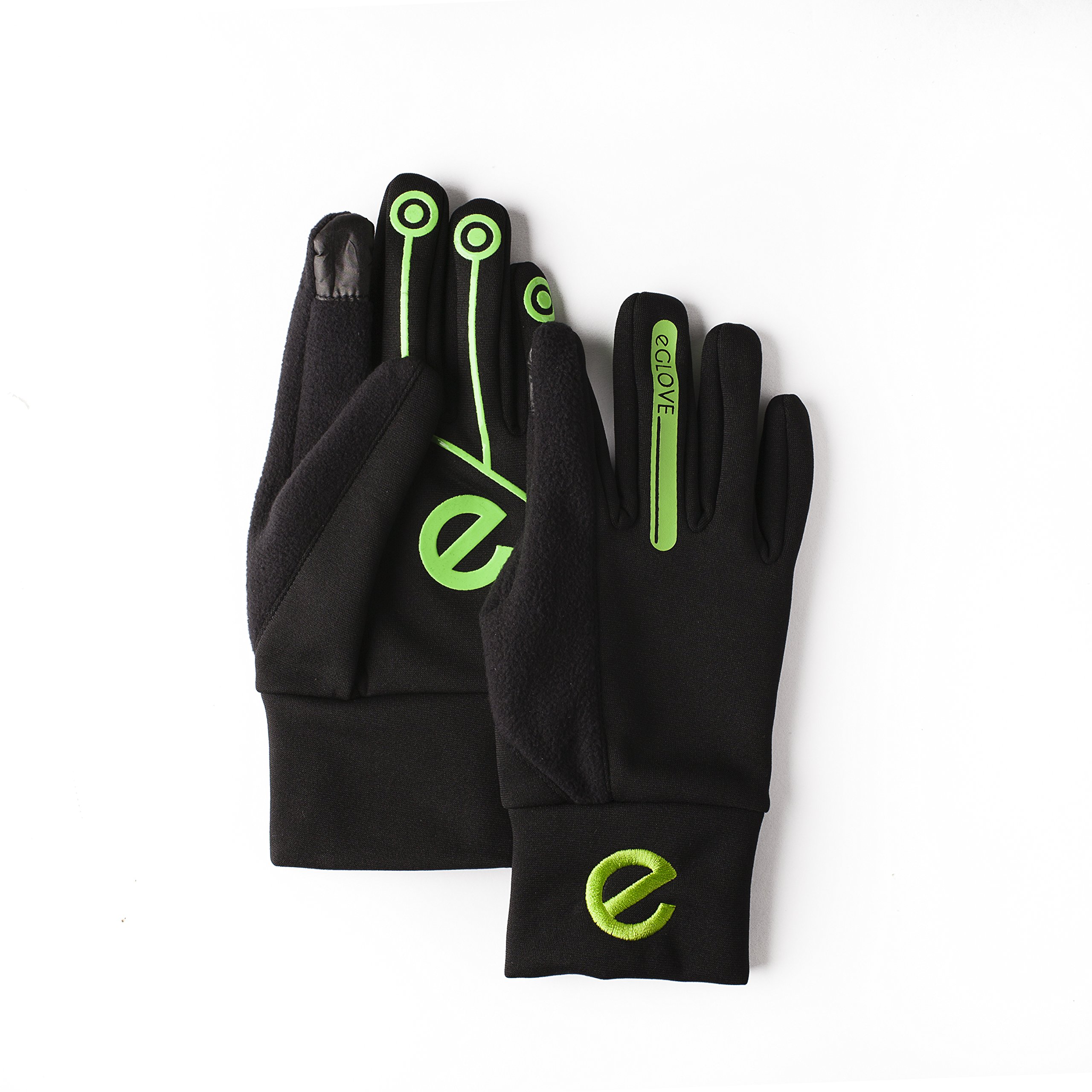 eGlove XTREME Black/Green (XS) Touchscreen Fleece Gloves for Smartphone/Touchscreen Operation