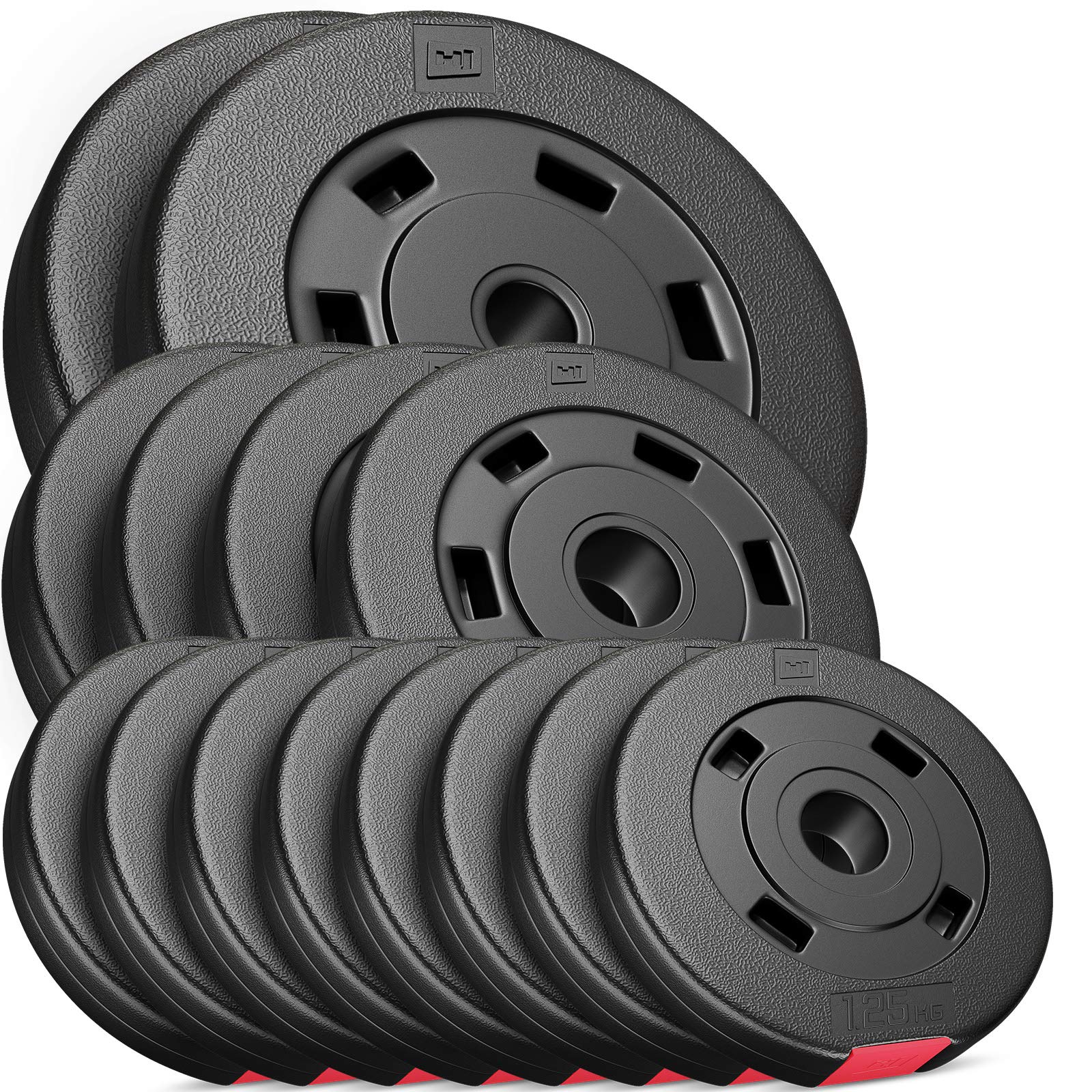 CAPITAL SPORTS Gewichtschijven-Curlbar-Set 15 kg Curlbar 4 Gewichten zwart