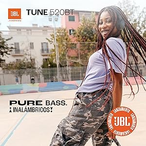 JBL Tune 520BT - Wireless On-Ear Headphones, Up to 57H Battery Life and Speed Charge, Lightweight, Comfortable and Foldable Design, Hands-Free Calls with Voice Aware (White)