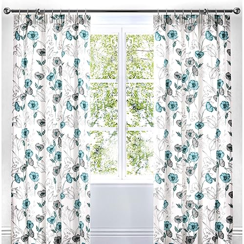 Duck Egg Pencil Pleat Curtains Amazon Co Uk