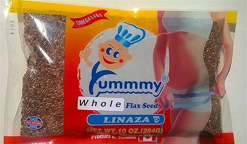 Yummmy Semilla de lino marrón de grano entero, Linaza grano entero, 10 onzas, certificado Kosher (paquete de 2)