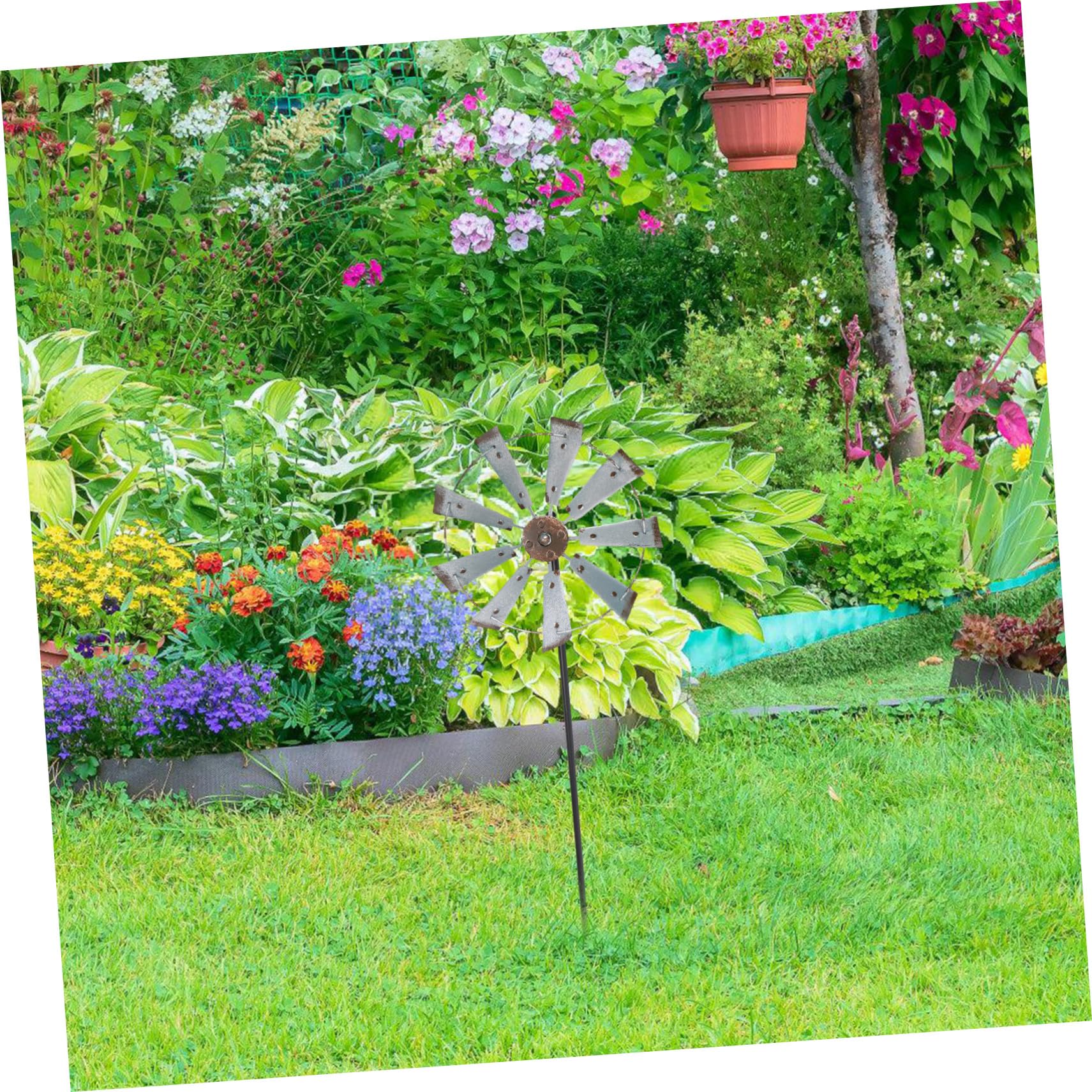 Girandola Vento da Giardino in Ferro, Design Rotante Decorativo | Prato e Area Esterna, Stile Creativo a Struttura Semplice, Oggetto Ornamentale da Cortile