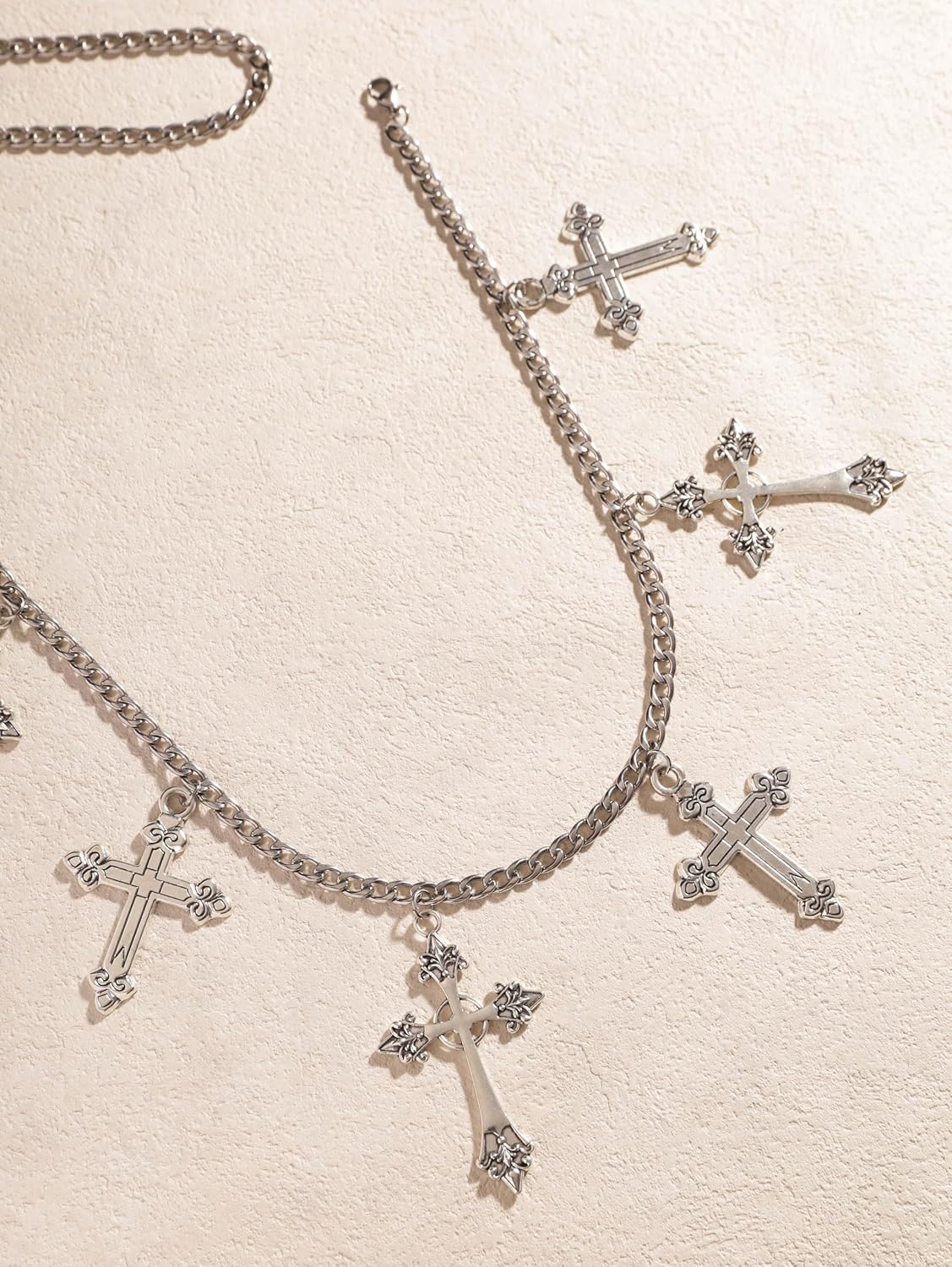 Sacina Gothic Silver-tone Cross Chain belt, Waist Belly Chain, Gothic Goth Punk Grunge Emo Belt, Goth Accessories - Image 7