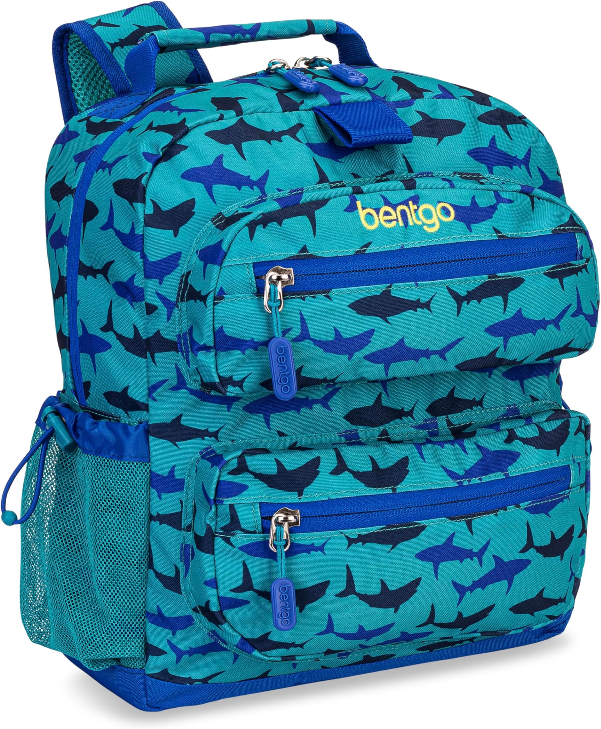 Kids Backpack - Lightweight 14” Backpack in Fun Prints for School, Travel, & Daycare, Ideal for Ages 4+, Roomy Interior, Durable & Water-Resistant Fabric, & Loop for Lunch Bag (Shark)