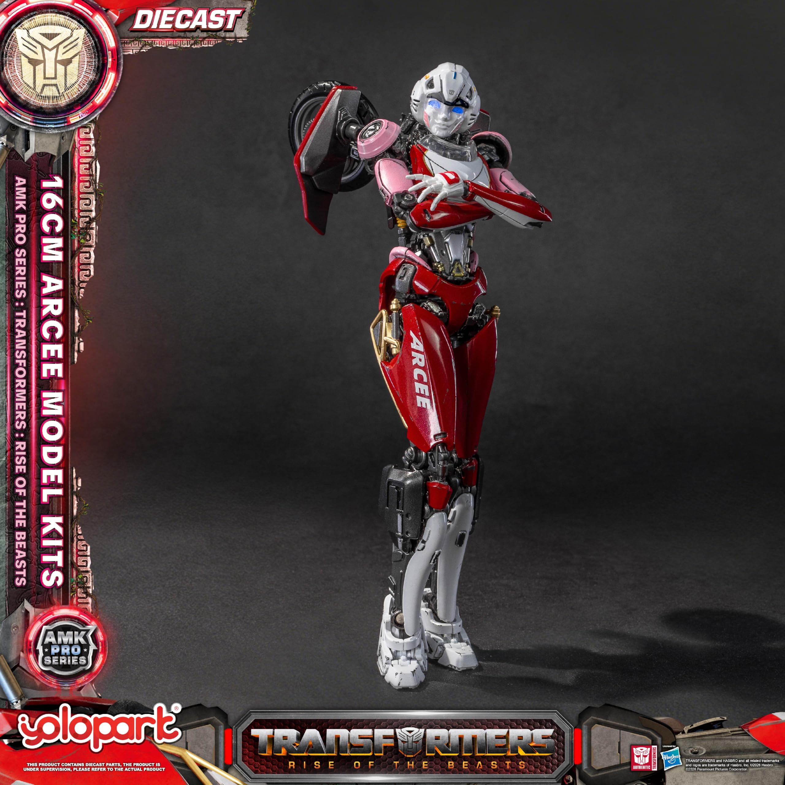 YOLOPARK Transformers Rise of The Beasts Acree - Figura de acción fundida, serie AMK PRO de 5.9 pulgadas, juguetes transformadores altamente articulados para edades de 15 años en adelante, sin