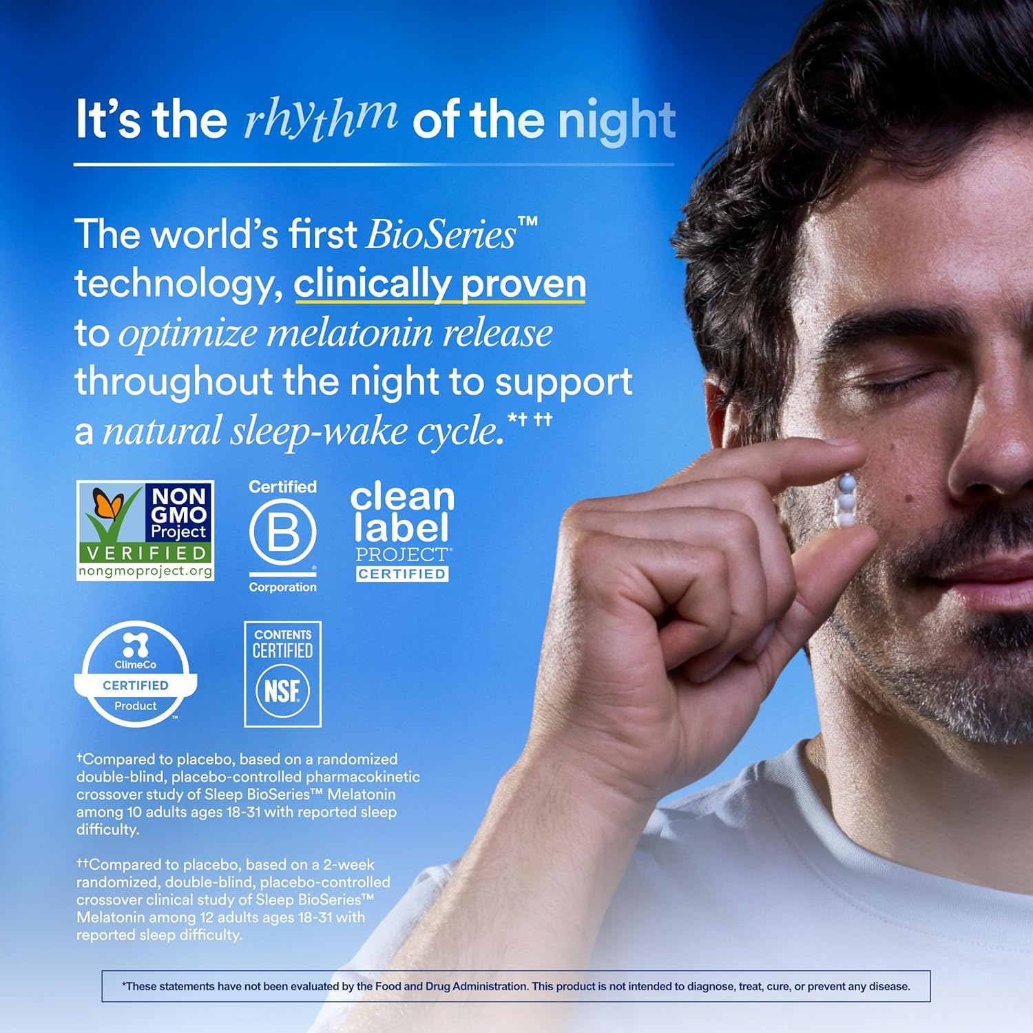 Ritual Sleep BioSeries™ Melatonin: Sleep Aid for Adults, Sleep Supplement with Time Released Capsules, Drug Free Sleep Vitamins for Adults for All Night Sleep Support, 20 Capsules - Image 2